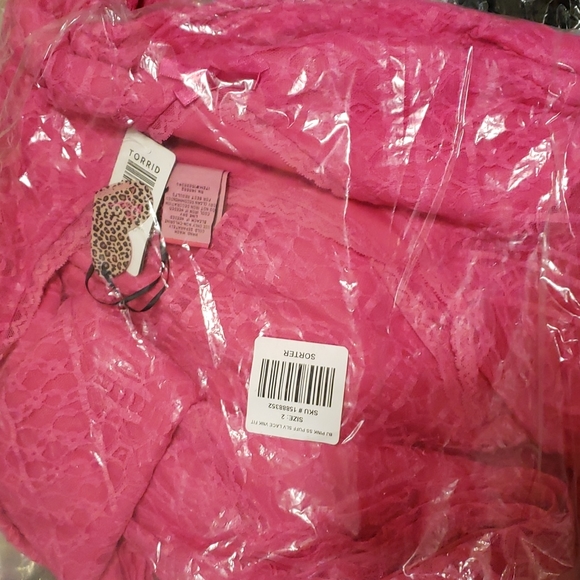 BETSEY JOHNSON FIT & FLARE PUFF SLEEVE MINI DRESS - PINK TORRID Size 2 - Picture 7 of 7